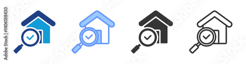 Inspection icon set multiple style collection