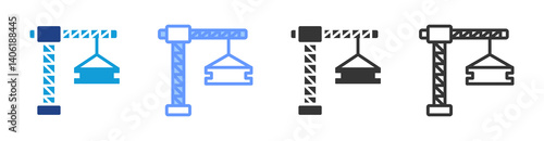 Crane icon set multiple style collection