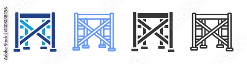 Scaffolding icon set multiple style collection