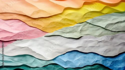 Wallpaper Mural Colorful Abstract Wavy Paper Layers for Creative Backgrounds Torontodigital.ca