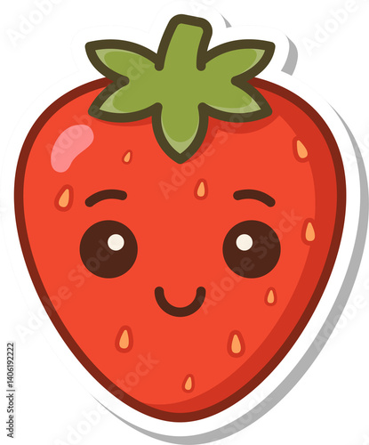 cute strawberry isolated on white