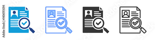 Background Check icon set multiple style collection