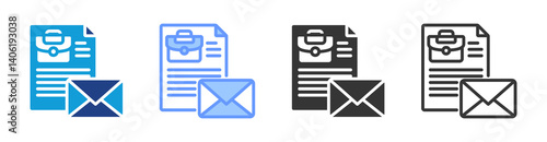 Offer Letter icon set multiple style collection