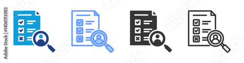 Assessment icon set multiple style collection
