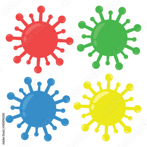 Virus icon set isolated on white background.
