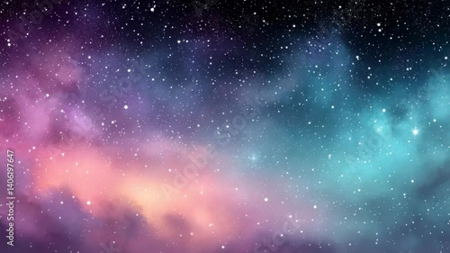 Vibrant Nebula Scenery with Shimmering Stars, Celestial Space Background, Cosmic Clouds with Fantasy Galaxy Atmosphere