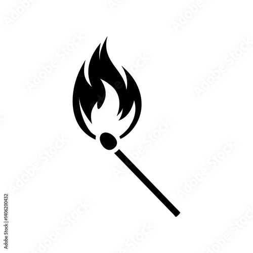 burning match vector icon