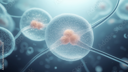 abstract, glowing representation of the human cells, style 1