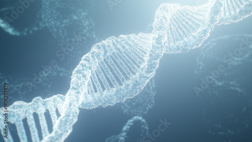 luminous, abstract representation of the human DNA double helix, style 10