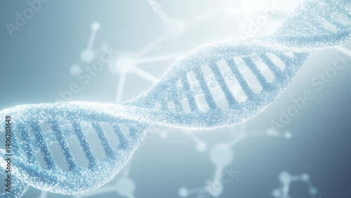 luminous, abstract representation of the human DNA double helix, style 7
