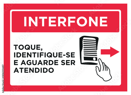 Press the intercom-Company signboard vector - Informational Sign Vector – Clean and Professional Corporate 