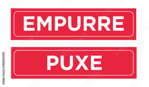 Push, pull, Company signboard vector - Informational Sign Vector – Clean and Professional Corporate 