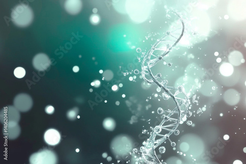 luminous, abstract representation of the human DNA double helix, style 3