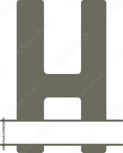 split letter H monogram