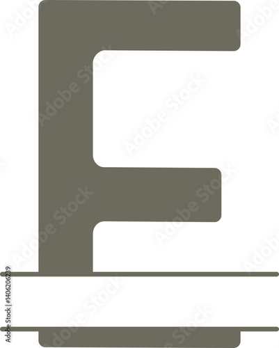 split letter E monogram