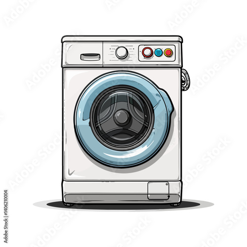 Vintage Washer and Dryer Illustration Retro Laundry Appliance Design