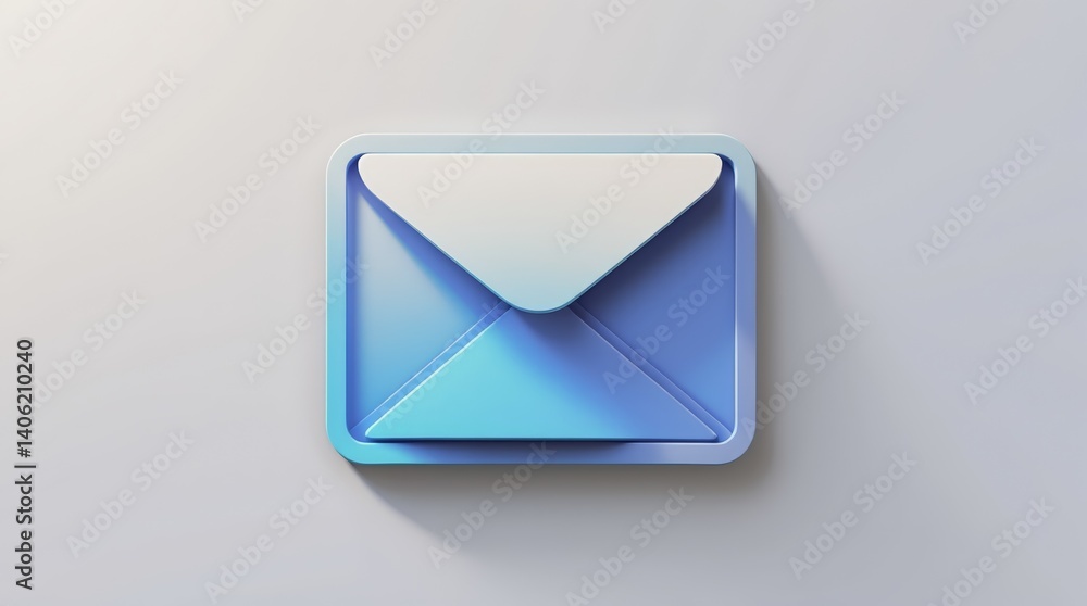 Modern 3D Email Icon Design for Digital Communication Modern 3D Email Icon Design for Digital Communication