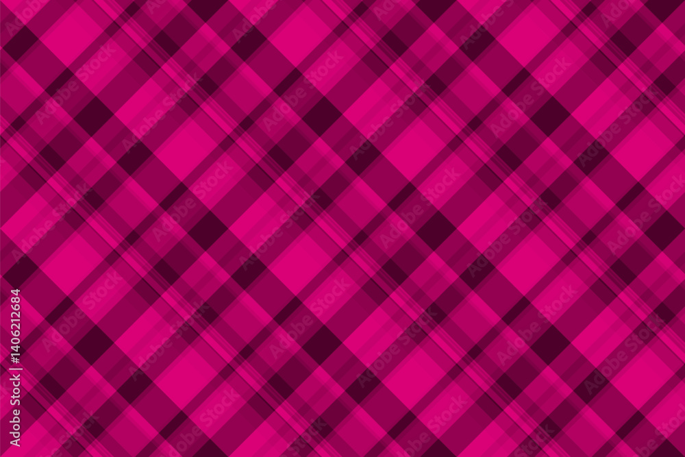 Vibrant pink and dark pink diagonal plaid pattern. Perfect for fashion, textile, web design, or as a bold background. Vibrant pink and dark pink diagonal plaid pattern. Perfect for fashion, textile, web design, or as a bold background.