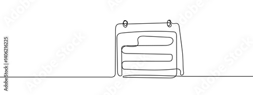 calendar continuous line vector illustration with background editable stroke.