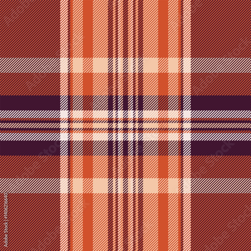 Warm autumnal plaid pattern in rich terracotta, burnt orange, and deep burgundy.  Perfect for fall fashion, home decor, or textile designs. Evokes feelings of warmth, comfort, and rustic charm.