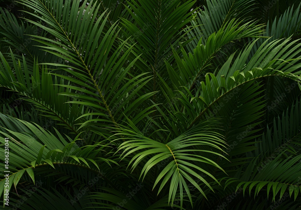 Fototapeta premium Dark tropical leaves background,jungle leaf banner for cover or wallpaper design. ai generated, generated ai 