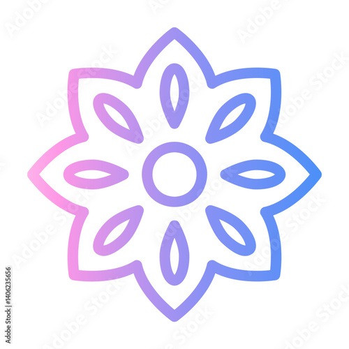 star anise Line Gradient Icon