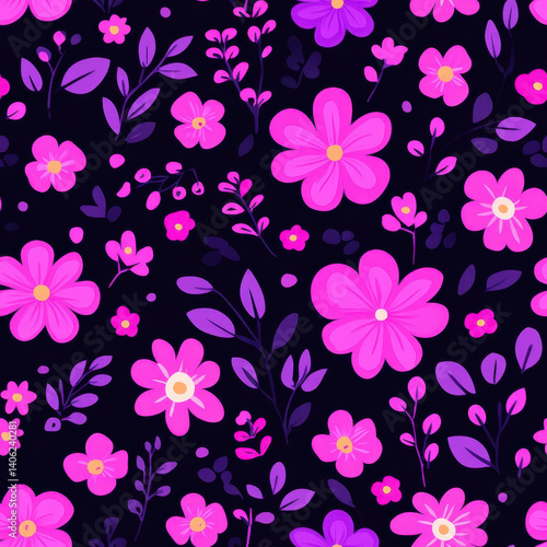 Wallpaper Mural A whimsical abstract floral design featuring seamless patterns on a minimalistic background for elegant decor. Torontodigital.ca