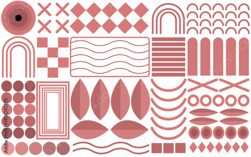 Abstract red figure pattern vector
Vector pattern with various abstract figures, icons