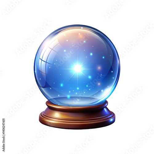 Magic crystal ball illustration isolated on a transparent background