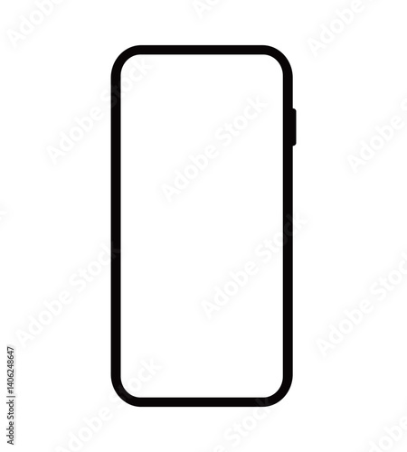 Smartphone with transparent screen. Device mockup front view. Icon, frame, background. Vector illustration.	