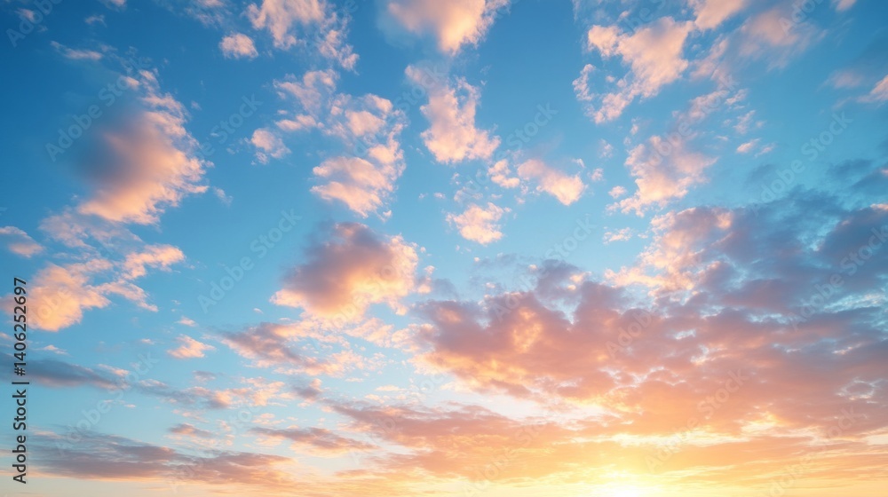 Sunset Sky with Pink and Orange Clouds Sunset Sky with Pink and Orange Clouds