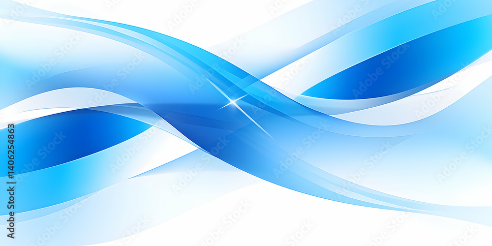 Naklejka premium Abstract Blue Wave Background Illustration