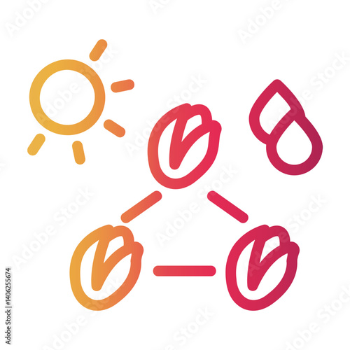 decomposition Line Gradient Icon