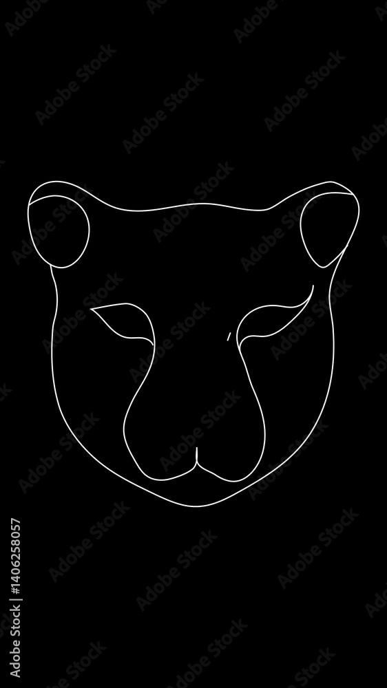 cheetah line art animation