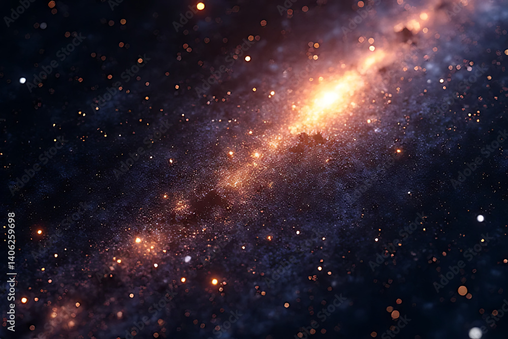 Fototapeta premium Stellar explosion in a distant galaxy cosmic wonders digital art dark space wide angle universe