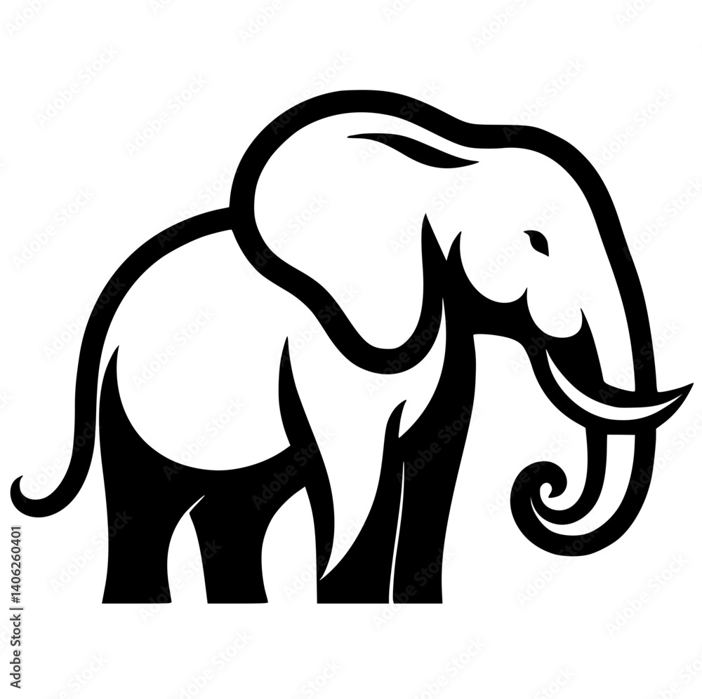 Obraz premium Elephant logo silhouette