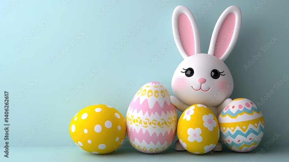 easter bunny and eggs easter bunny and eggs