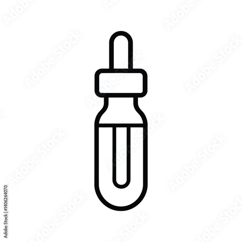 Black Line Art of Liquid Dropper Bottle on Transparent Background Icon Design