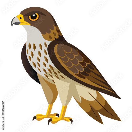 Hawk isolated on white background