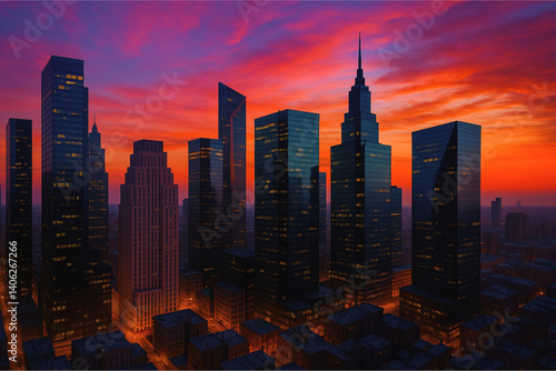 City at night | Highrise buildings