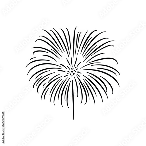 Firework Sparkler Burst with Transparent Background Celebration Design Element