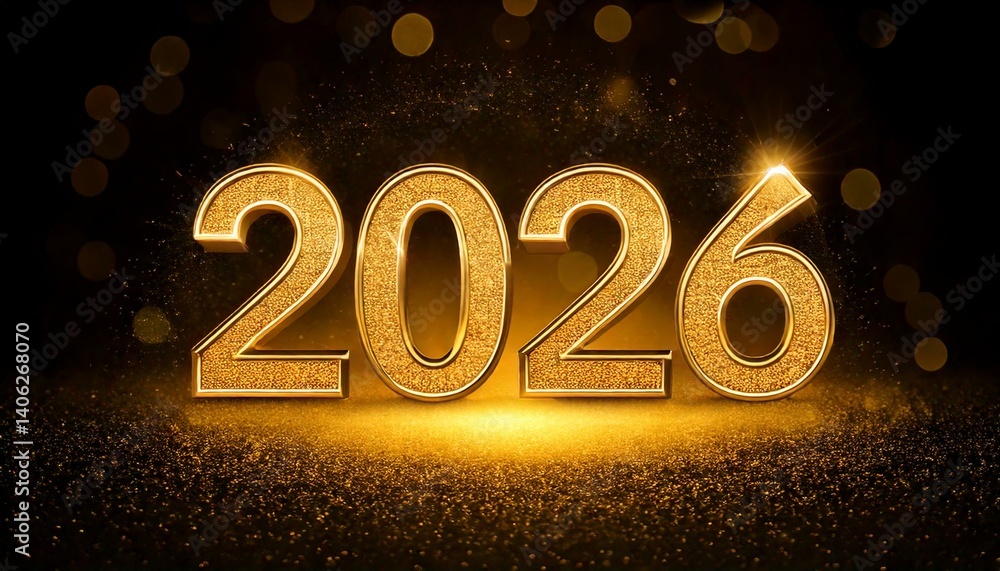 Happy New Year 2026. Number 2026 written sparkling sparklers isolated on black background Happy New Year 2026. Number 2026 written sparkling sparklers isolated on black background