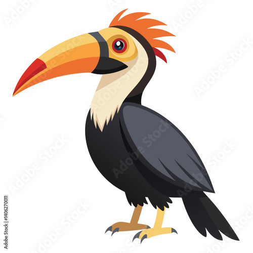 Hornbill isolated on white background