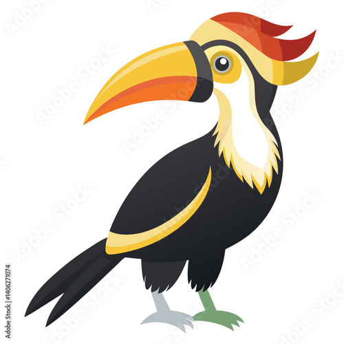 Hornbill isolated on white background