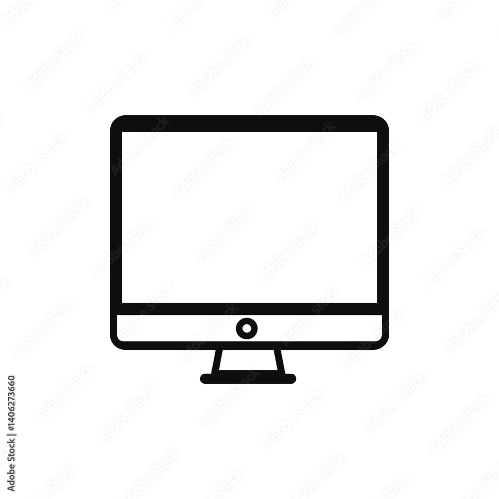 Minimalist Monitor with Transparent Background Design Icon Minimalist Monitor with Transparent Background Design Icon