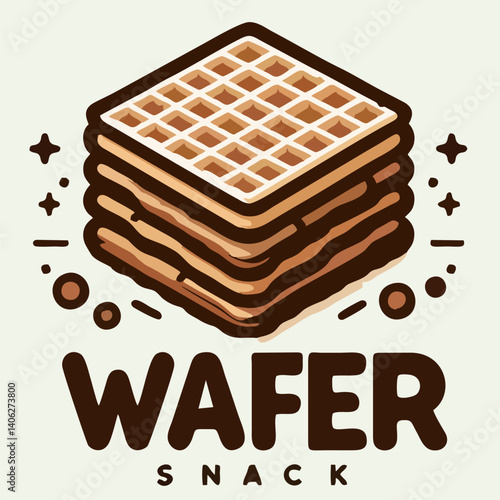 Minimalist logo wafer with melted chocolate