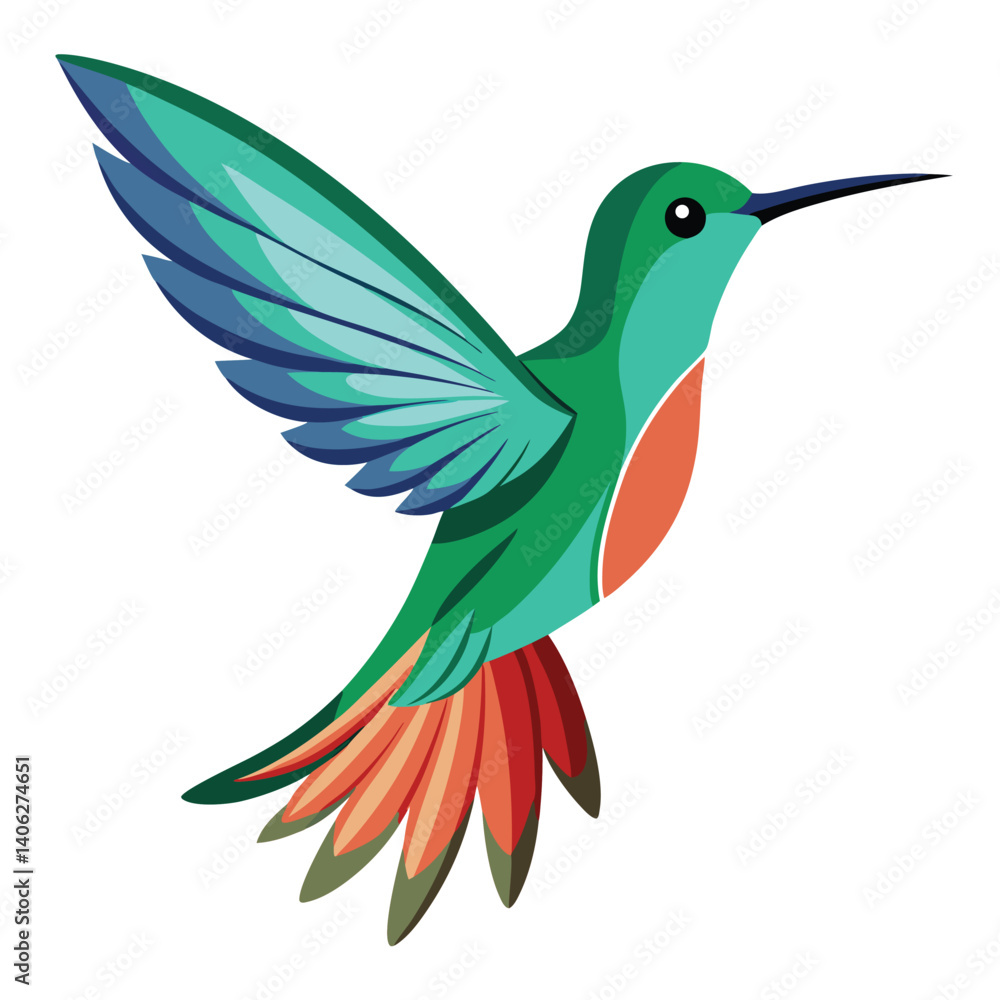 Obraz premium Hummingbird isolated on white background