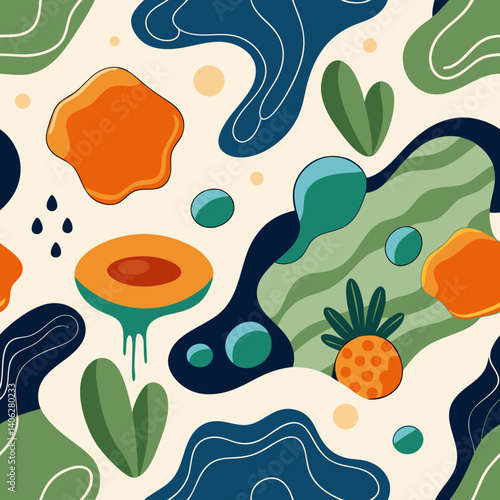 Abstract Tropical Fruit Pattern