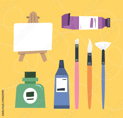 Art Painting Supplies Collection for Creative Projects Drawing Education
