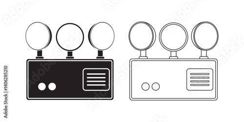 emergency lighting fixture icon set